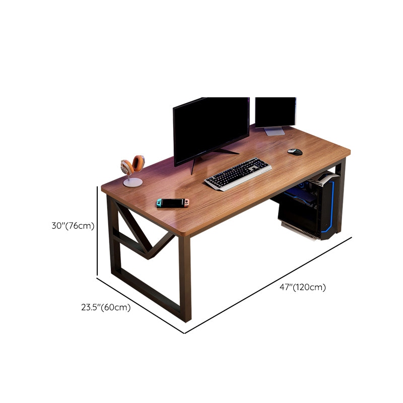 Modern Wood Computer Desk Cable Management Rectangular Office Desk