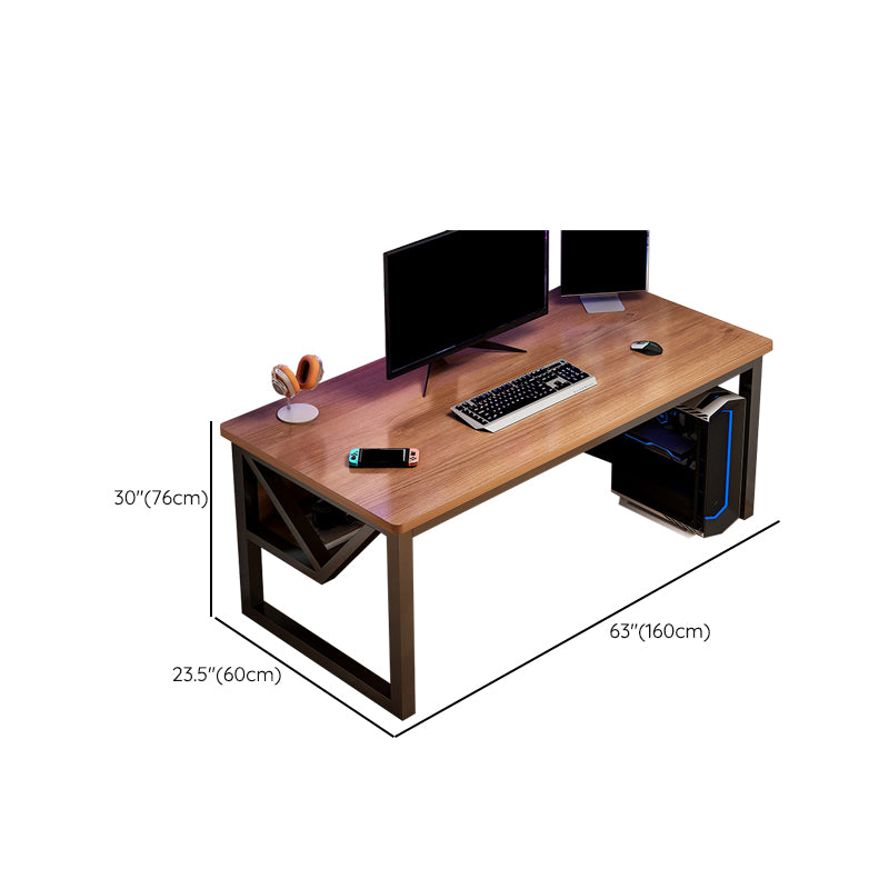 Modern Wood Computer Desk Cable Management Rectangular Office Desk