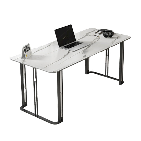 Industrial Rectangular Office Desk Antique Finish Computer Desk with Metal Legs