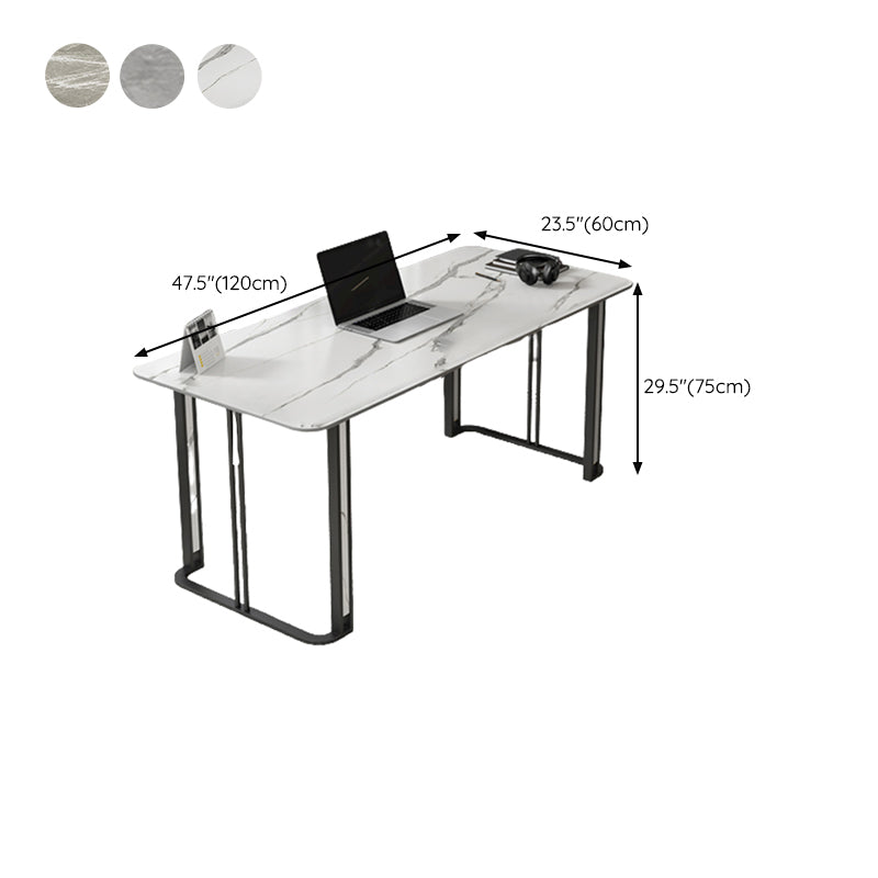 Industrial Rectangular Office Desk Antique Finish Computer Desk with Metal Legs