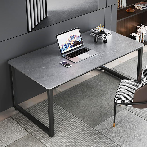 Modern Stone Office Desk 29.53" Tall Sled Base Writing Desk for Office