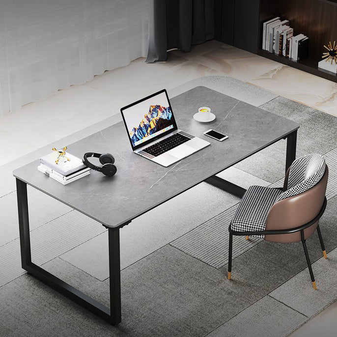 Modern Stone Office Desk 29.53" Tall Sled Base Writing Desk for Office