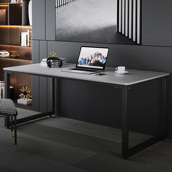 Modern Stone Office Desk 29.53" Tall Sled Base Writing Desk for Office