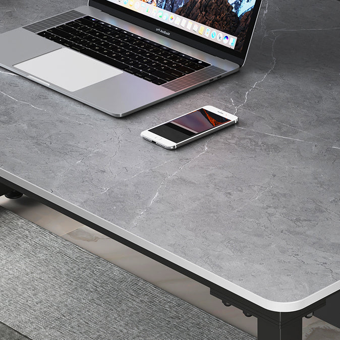 Modern Stone Office Desk 29.53" Tall Sled Base Writing Desk for Office