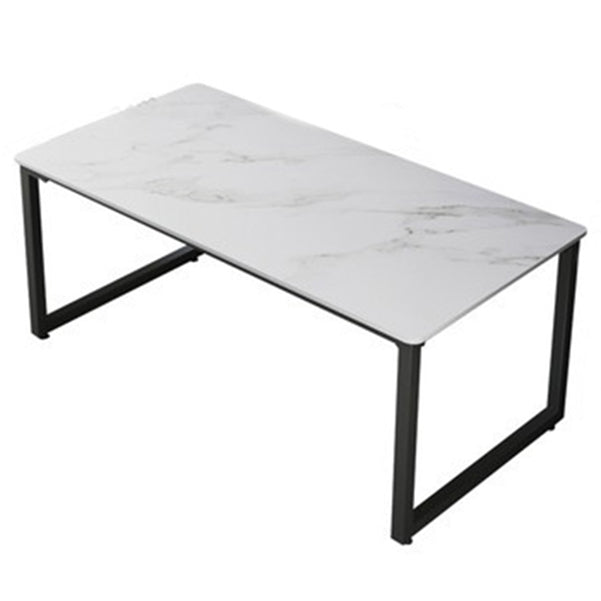 Modern Stone Office Desk 29.53" Tall Sled Base Writing Desk for Office