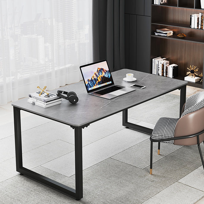 Modern Stone Office Desk 29.53" Tall Sled Base Writing Desk for Office