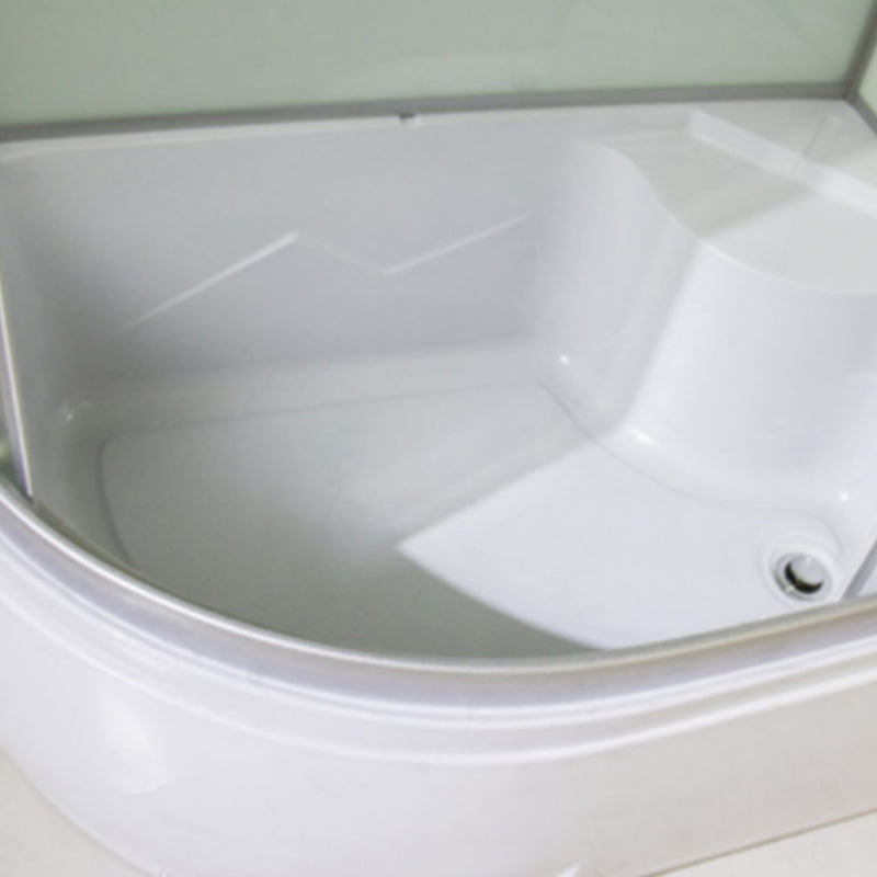 Corner Round Tub & Shower Kit Double Sliding Semi-Frameless Tub & Shower Kit