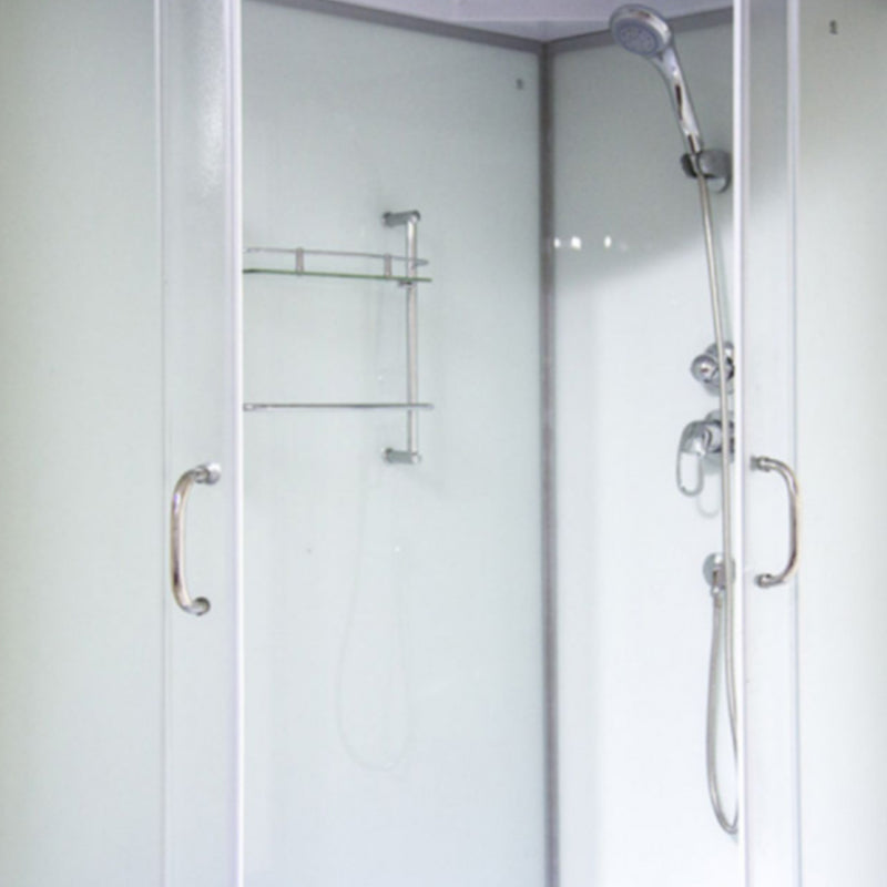 Corner Round Tub & Shower Kit Double Sliding Semi-Frameless Tub & Shower Kit