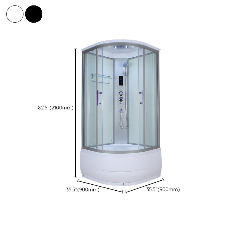 Corner Round Tub & Shower Kit Double Sliding Semi-Frameless Tub & Shower Kit