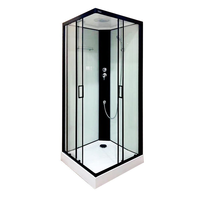 Corner Framed Shower Stall Single Sliding Tempered Glass Shower Stall