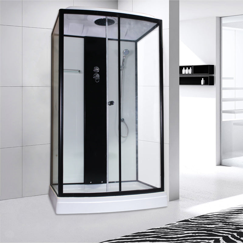 Corner Framed Shower Stall Single Sliding Tempered Glass Shower Stall