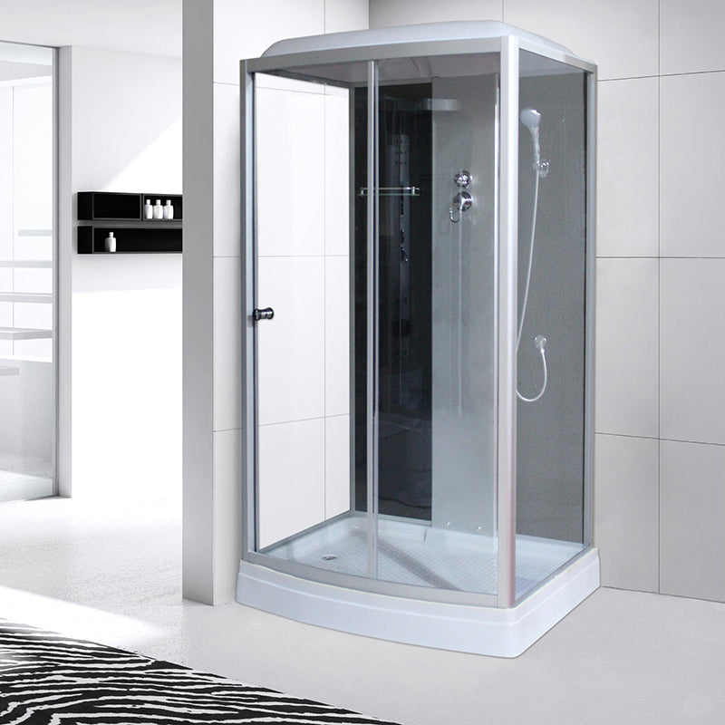 Corner Framed Shower Stall Single Sliding Tempered Glass Shower Stall