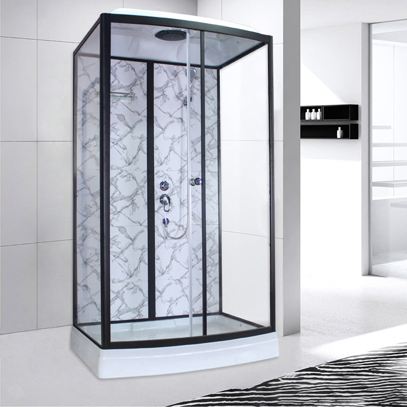 Corner Framed Shower Stall Single Sliding Tempered Glass Shower Stall