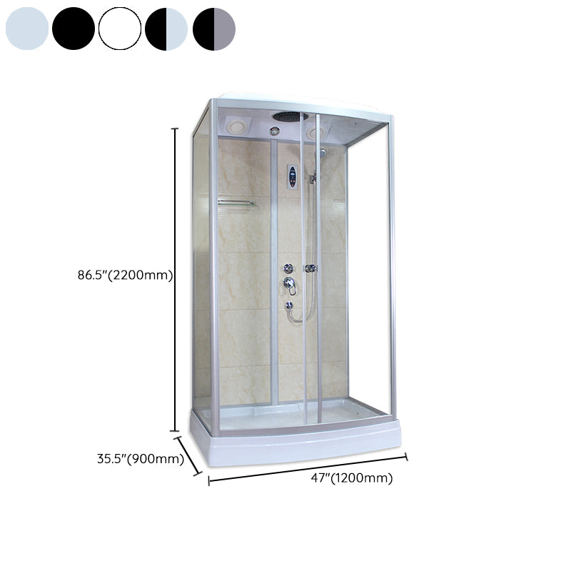 Corner Framed Shower Stall Single Sliding Tempered Glass Shower Stall