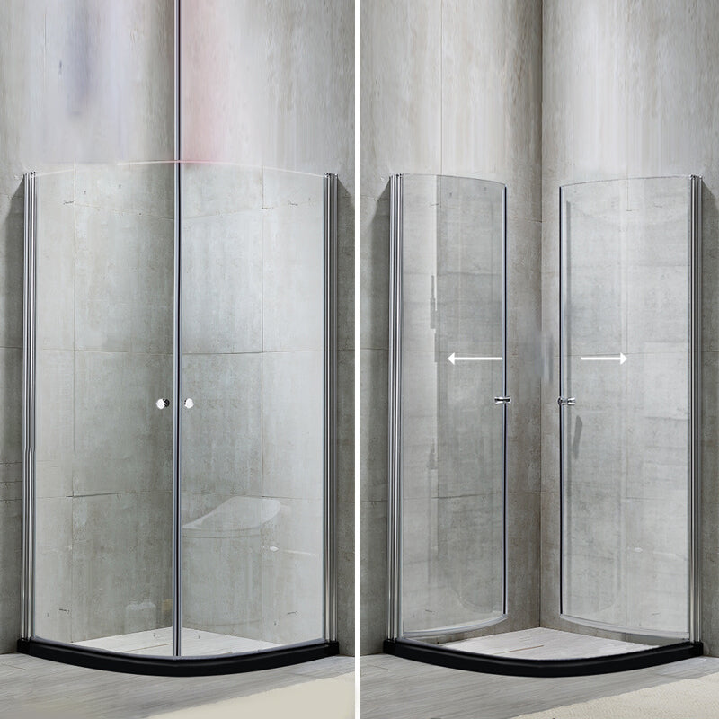 Corner Tempered Glass Shower Enclosure Semi-Frameless Neo-Round Shower Enclosure