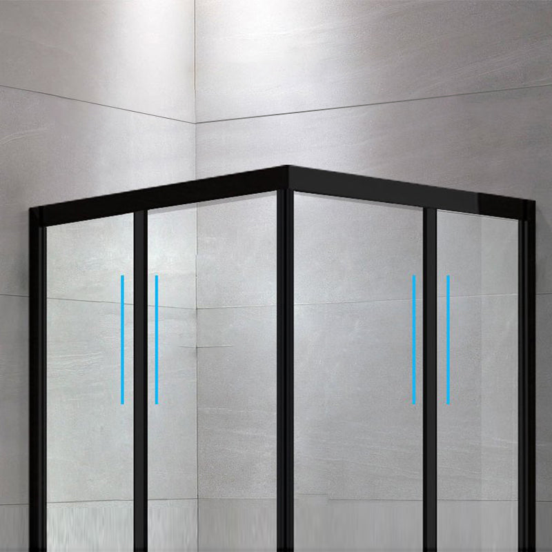 Double Sliding Shower Kit Home Corner Framed Tempered Glass Shower Kit