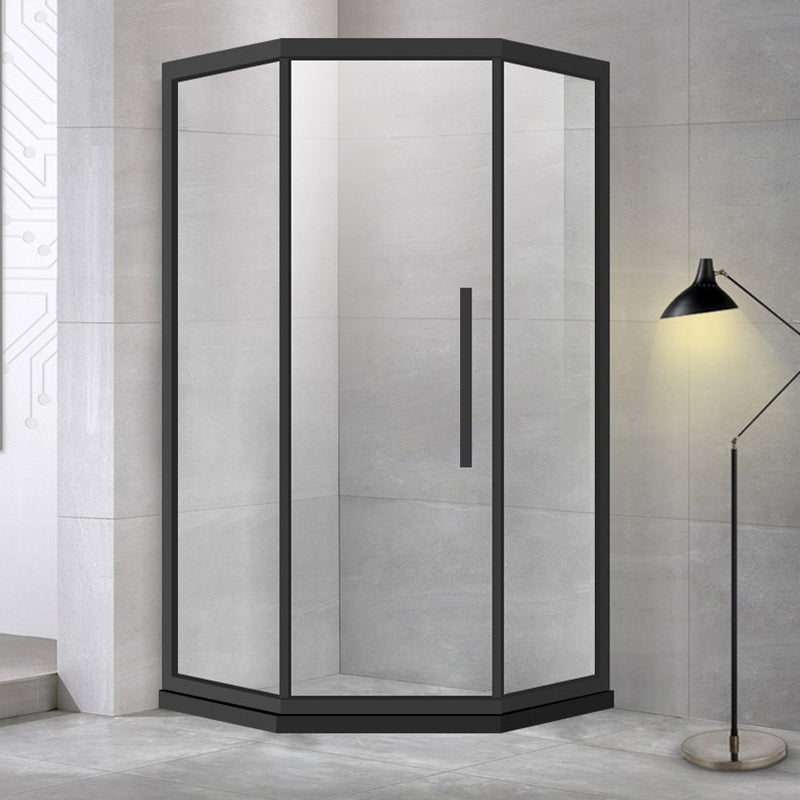 Corner Framed Shower Kit Neo-Angle Tempered Glass Shower Kit