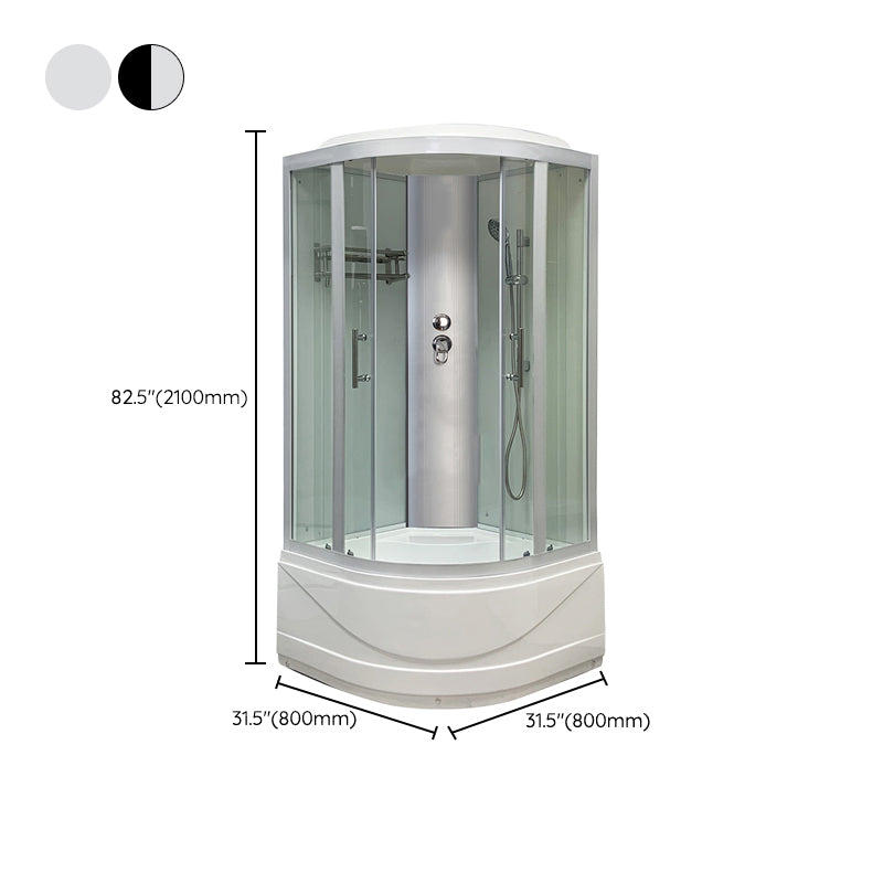 Round Tub & Shower Kit Double Sliding Tempered Glass Tub & Shower Kit