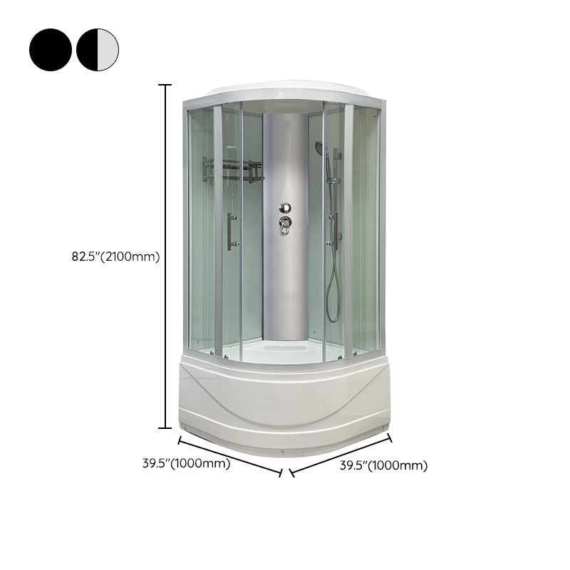 Round Tub & Shower Kit Double Sliding Tempered Glass Tub & Shower Kit