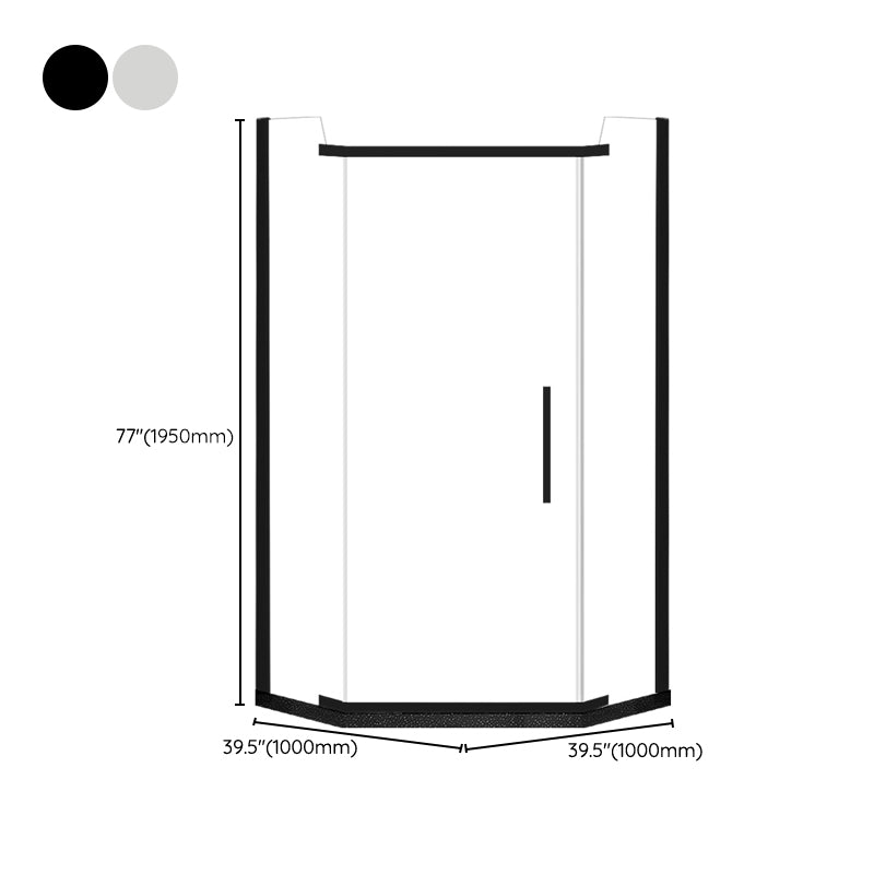 Neo-Angle Shower Kit Pivot Tempered Glass Corner Shower Kit with Fixed Panel