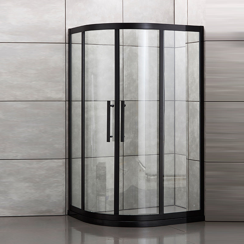 Tempered Glass  Shower Kit Double Sliding Round Shower Kit with Shower Door