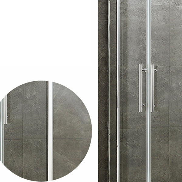 Tempered Glass  Shower Kit Double Sliding Round Shower Kit with Shower Door