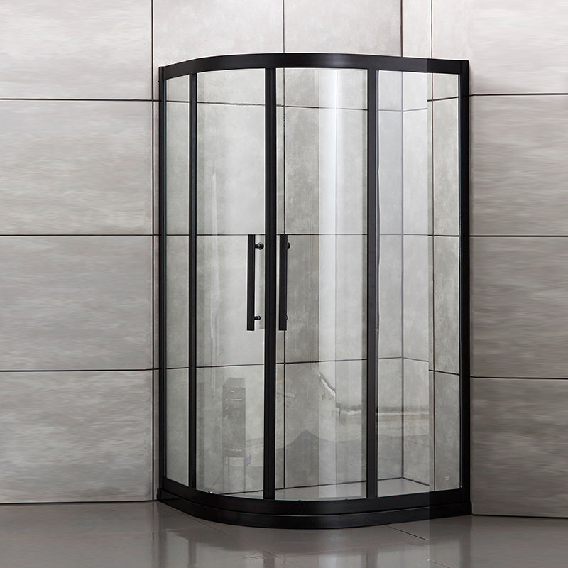 Tempered Glass  Shower Kit Double Sliding Round Shower Kit with Shower Door