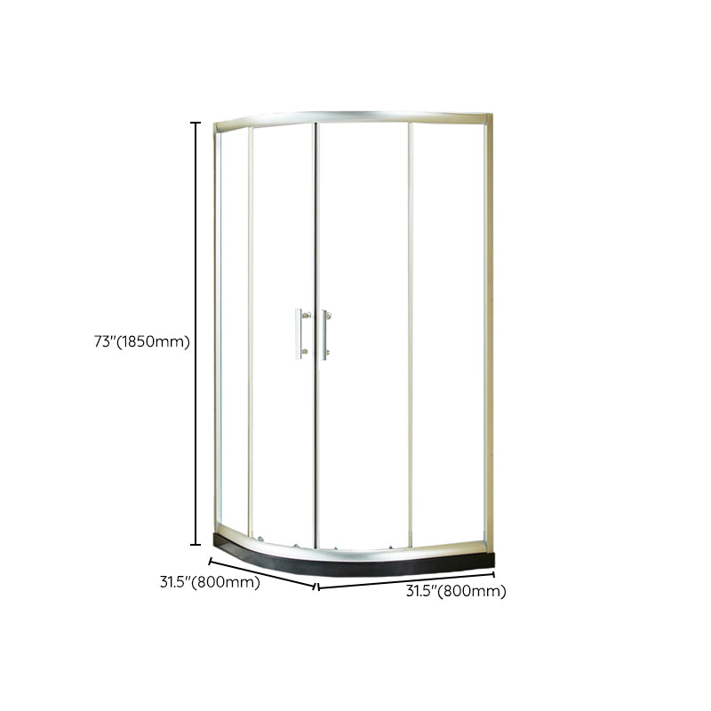 Tempered Glass  Shower Kit Double Sliding Round Shower Kit with Shower Door