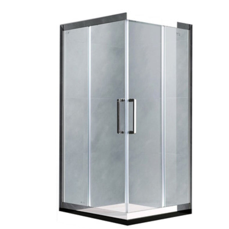 Double Sliding Shower Kit Semi-Frameless Corner Tempered Glass Shower Kit