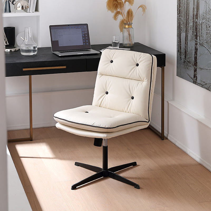 Contemporary Tufted Office Chair Faux Leather Task Mid-Back Chair