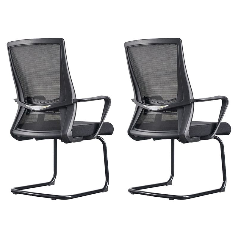 Black Mid-Back Office Chair Mesh Chair with Armrest Desk Chair