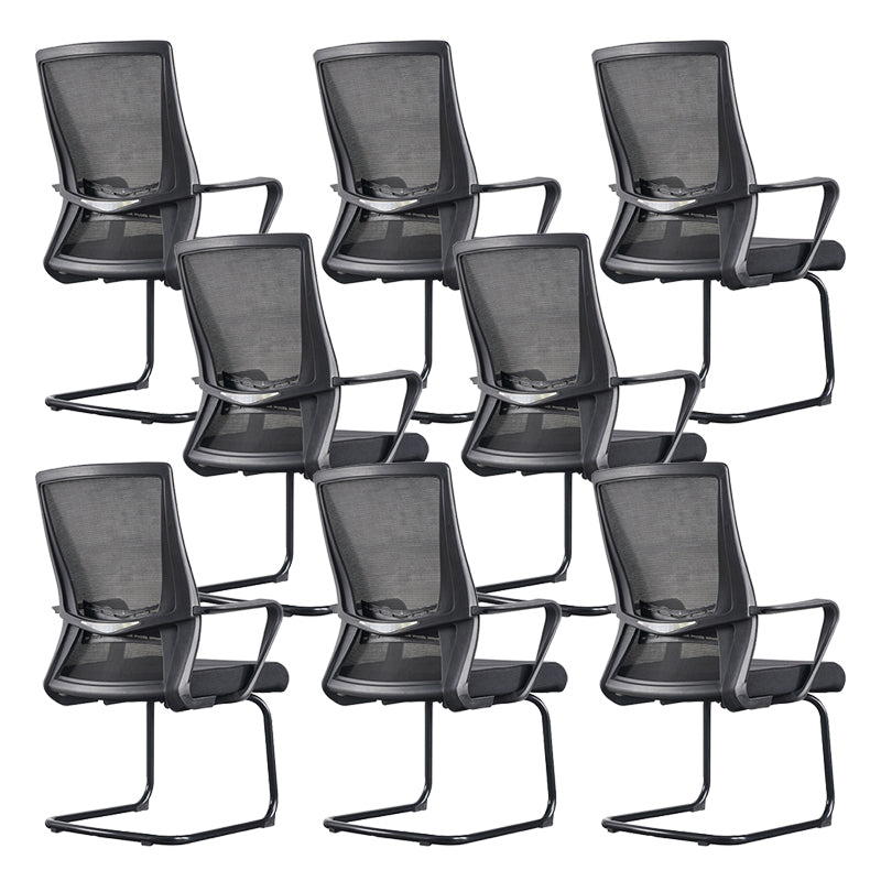 Black Mid-Back Office Chair Mesh Chair with Armrest Desk Chair