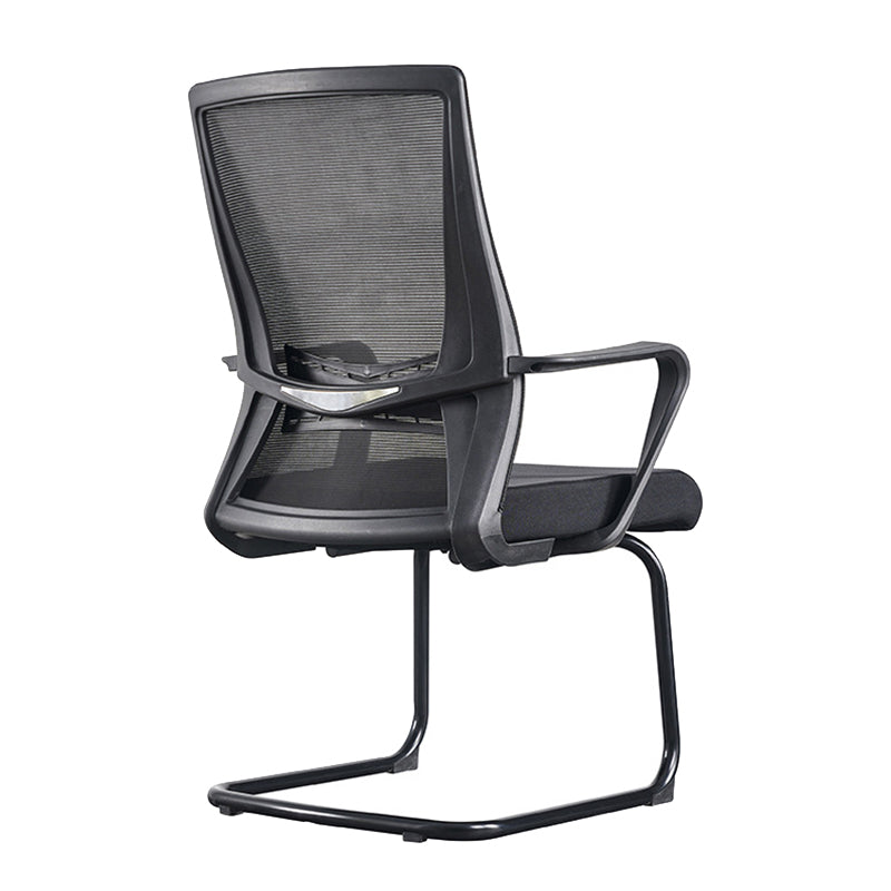 Black Mid-Back Office Chair Mesh Chair with Armrest Desk Chair