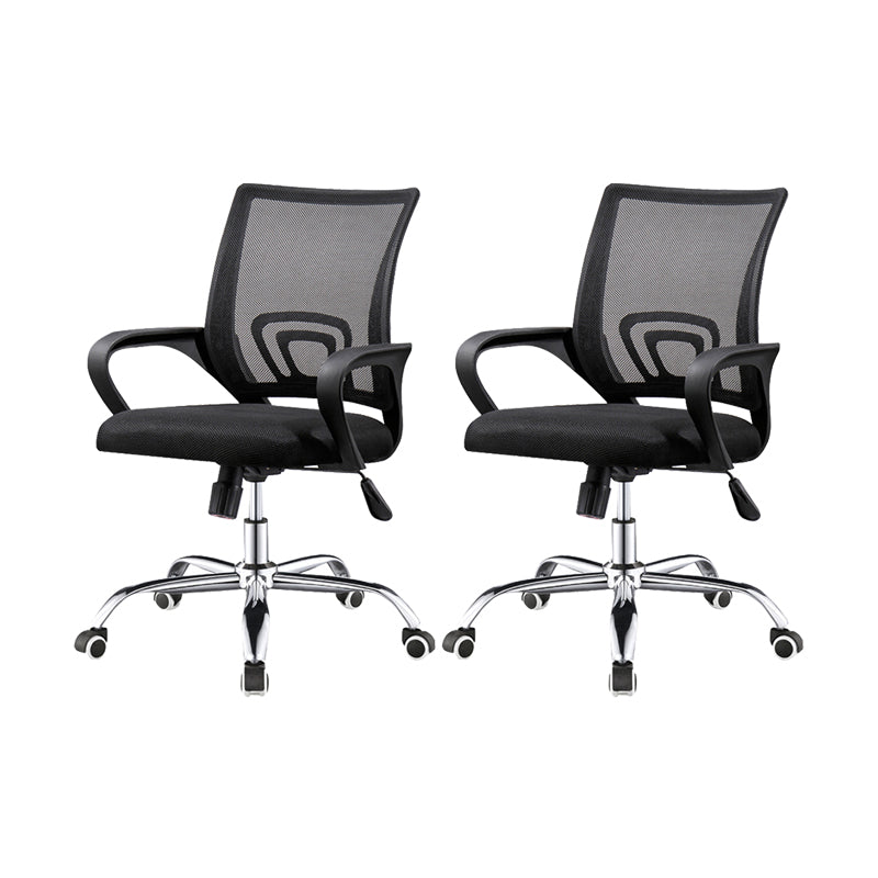 Contemporary Swivel Office Chair Microfiber Desk Mid Back Chair