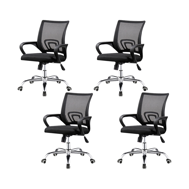 Contemporary Swivel Office Chair Microfiber Desk Mid Back Chair