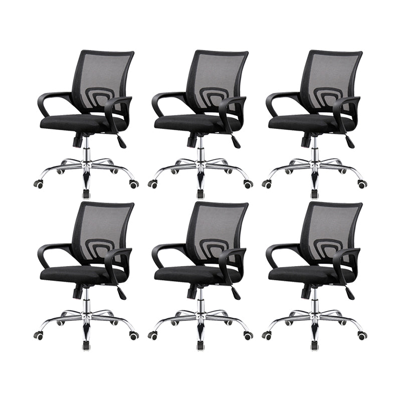 Contemporary Swivel Office Chair Microfiber Desk Mid Back Chair