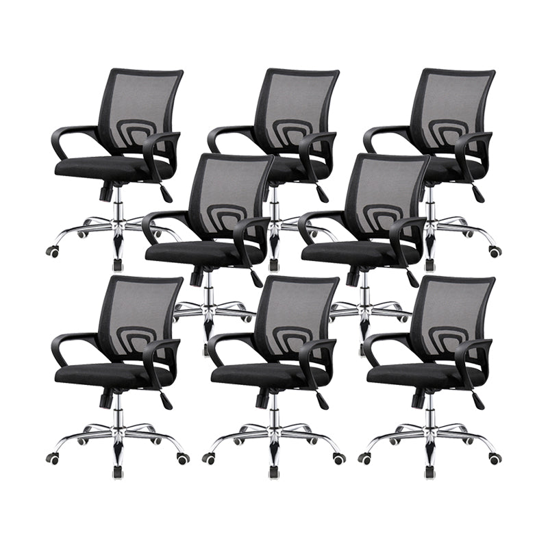 Contemporary Swivel Office Chair Microfiber Desk Mid Back Chair