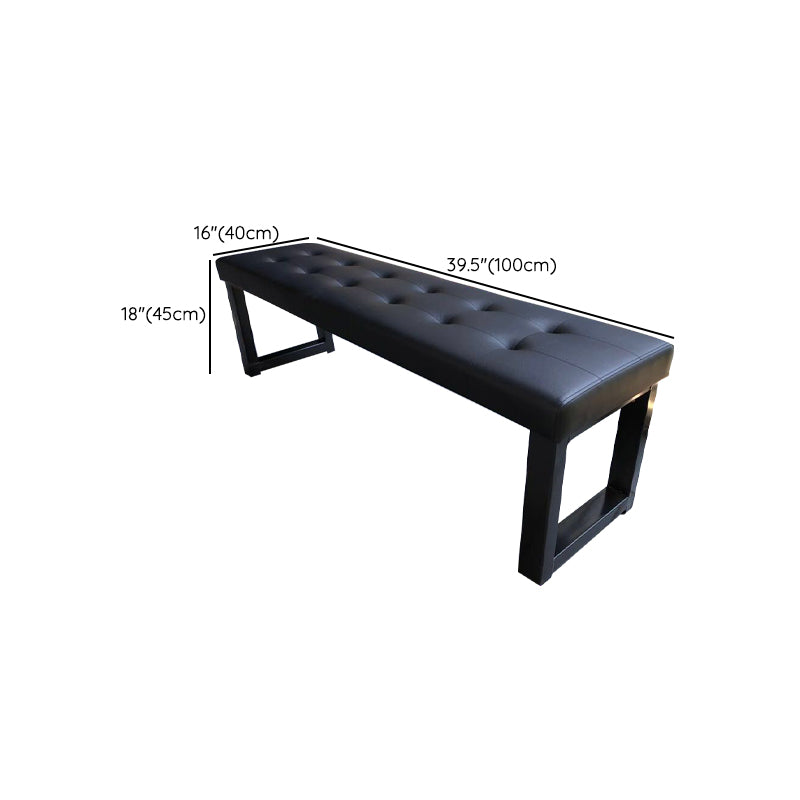 Metal Cushioned Entryway Bench 15.7 Inch Wide Modern Seating Bench