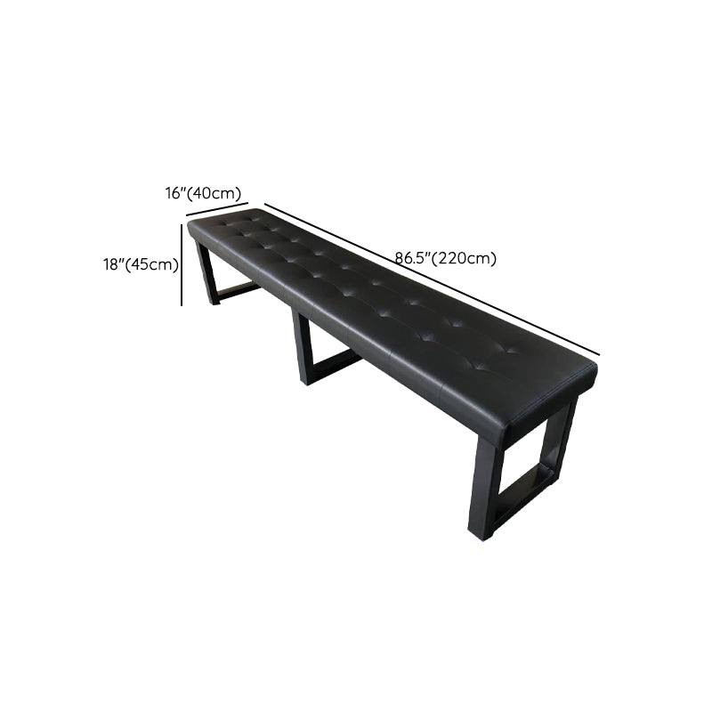 Metal Cushioned Entryway Bench 15.7 Inch Wide Modern Seating Bench