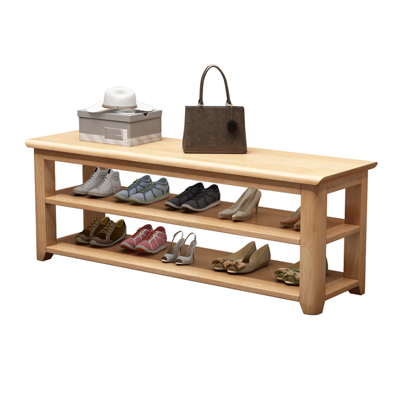 13.65-inch Width Modern Entryway Bench Solid Wood Seating Bench with Storage