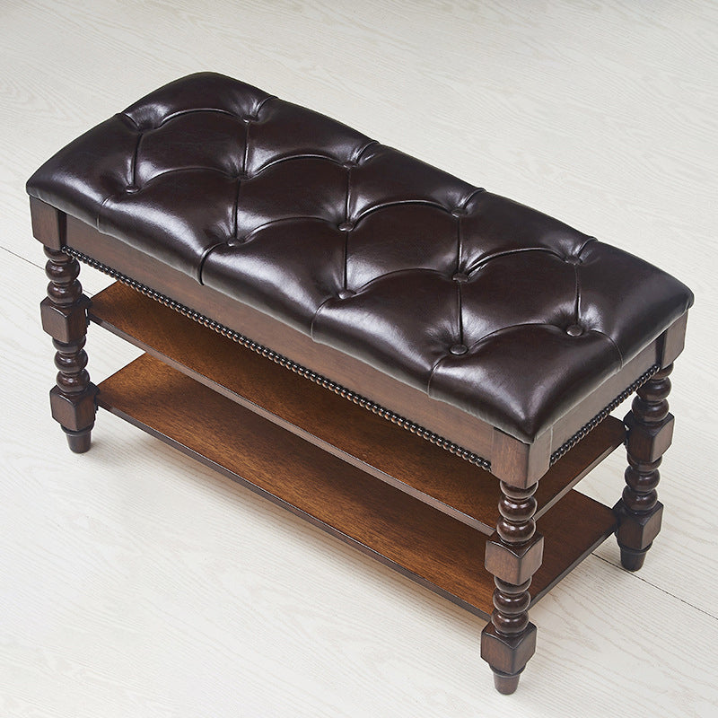 18.9" Wide Traditional Bench Cushioned Entryway and Bedroom Bench