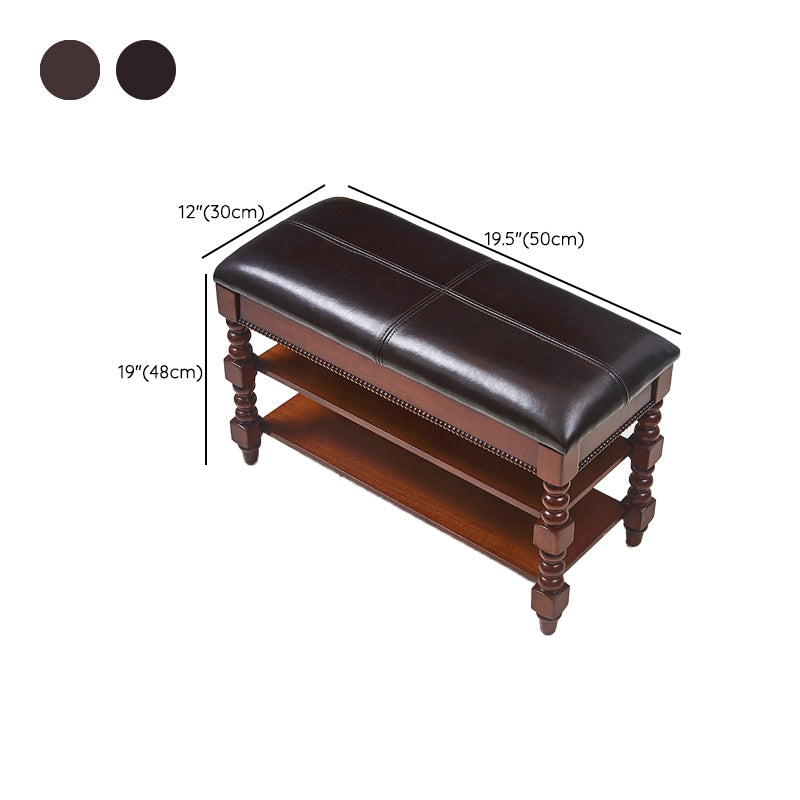 18.9" Wide Traditional Bench Cushioned Entryway and Bedroom Bench