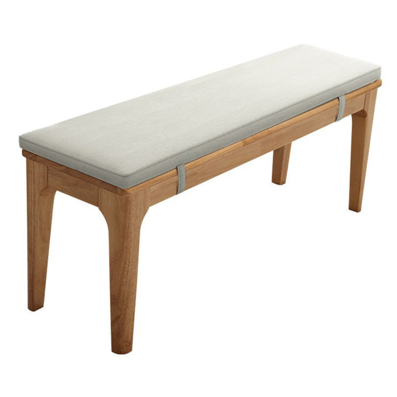 13.8" Wide Contemporary Seating Bench Solid Wood Rubberwood Bench