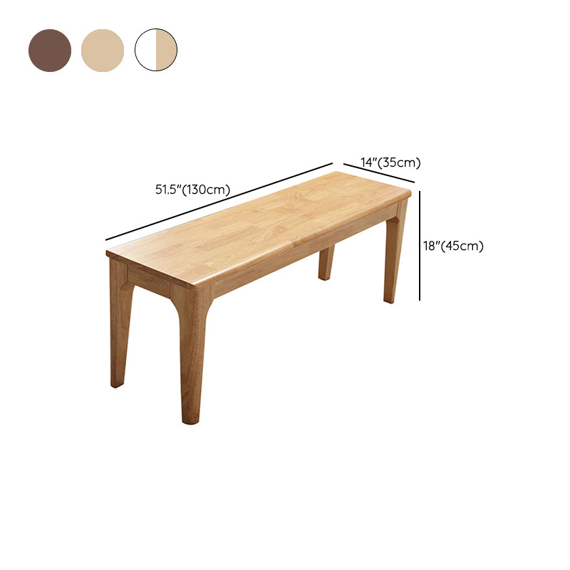 13.8" Wide Contemporary Seating Bench Solid Wood Rubberwood Bench