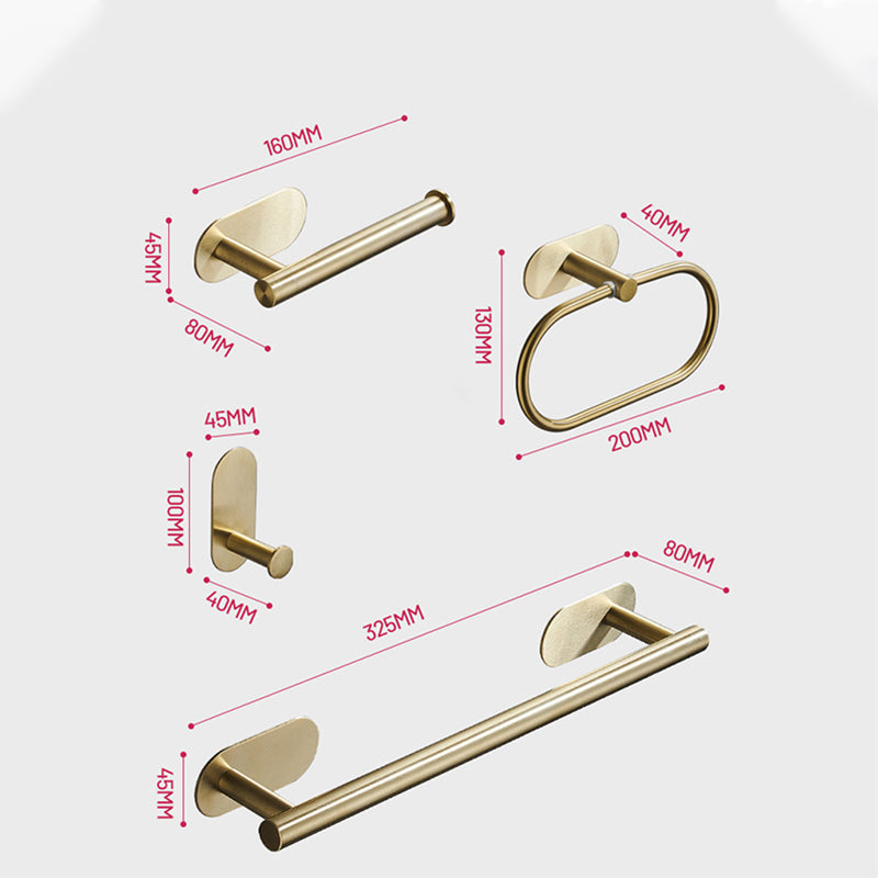 Modern Simple Metal Bathroom Accessory as Individual or as a Set in Gold