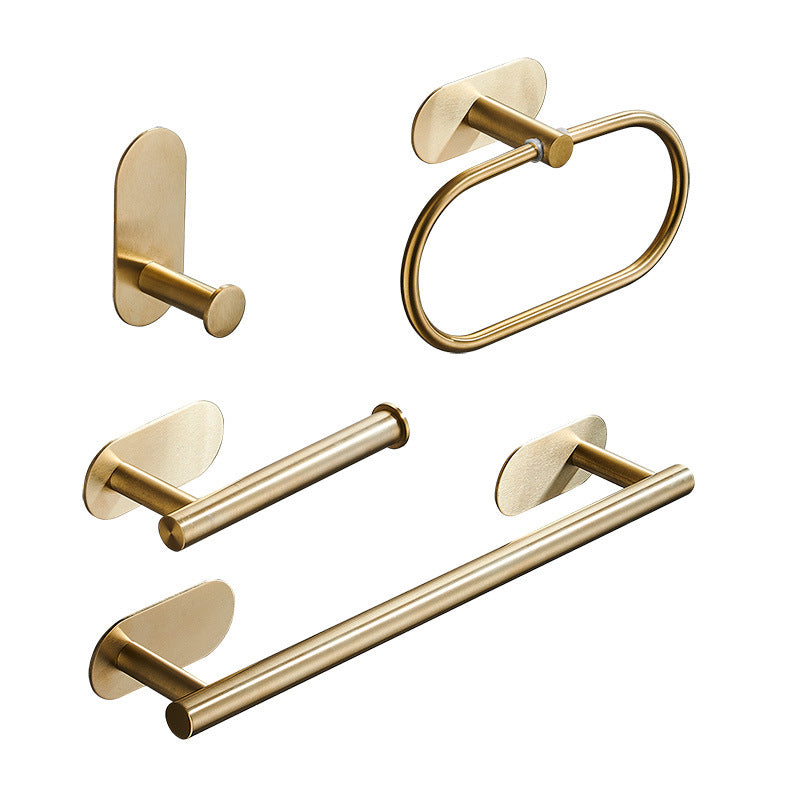 Modern Simple Metal Bathroom Accessory as Individual or as a Set in Gold