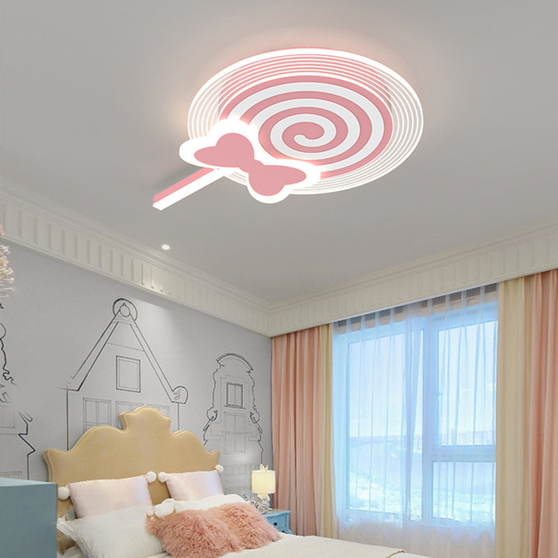 Modern LED Ceiling Lamp Macaron Flush Mount Light Fixture for Kids' Room