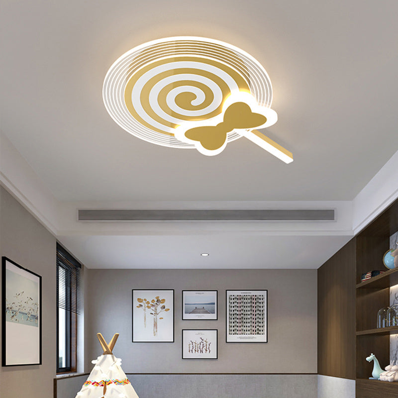 Modern LED Ceiling Lamp Macaron Flush Mount Light Fixture for Kids' Room