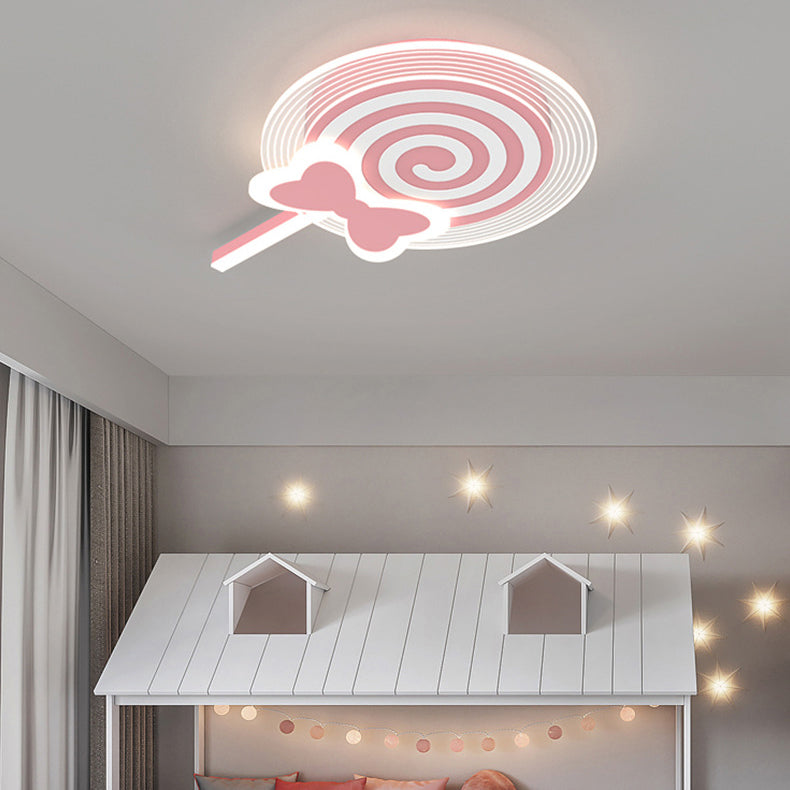 Modern LED Ceiling Lamp Macaron Flush Mount Light Fixture for Kids' Room