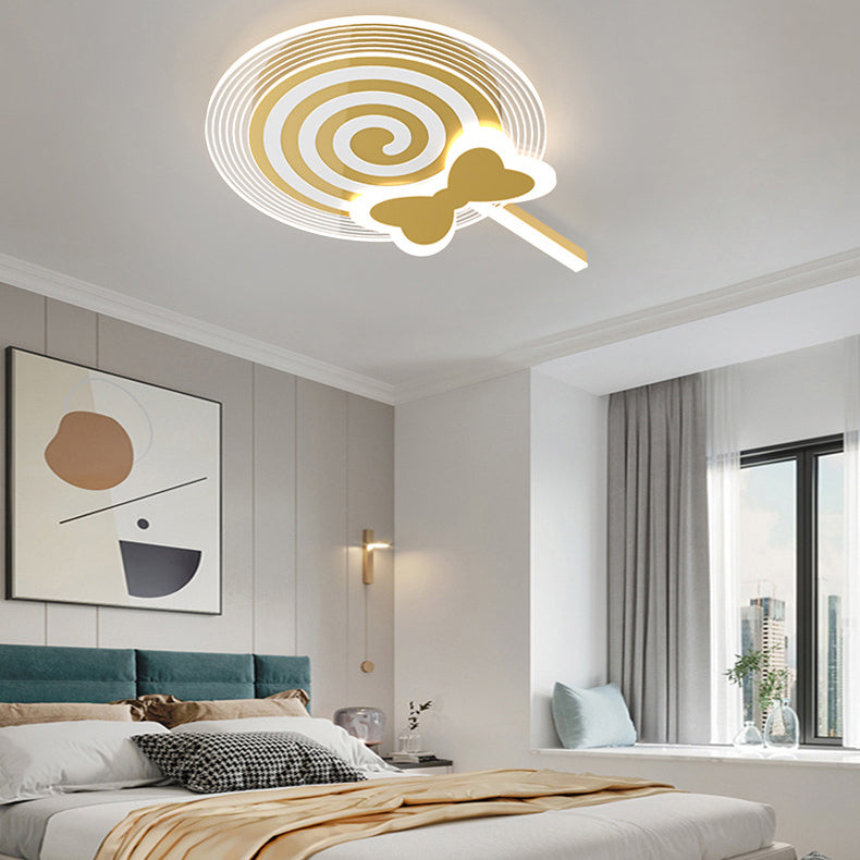 Modern LED Ceiling Lamp Macaron Flush Mount Light Fixture for Kids' Room